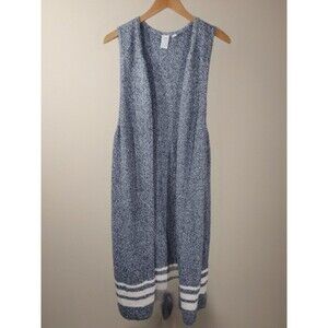 GAP Women's Sleeveless Knit Long Maxi Cardigan Size X-Large Stripe